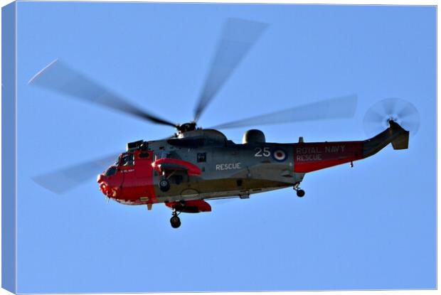 Royal Navy search and rescue Sea King Canvas Print by Allan Durward Photography