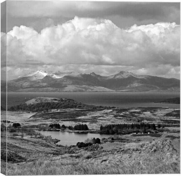 Isle of Arran mountains and Goldenberry Hill Canvas Print by Allan Durward Photography