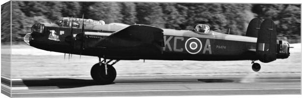 Avro Lancaster bomber PA474 landing Canvas Print by Allan Durward Photography