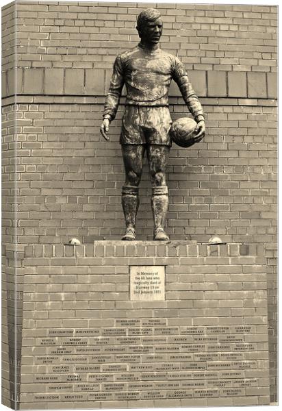 John Greig statue at Ibrox stadium Canvas Print by Allan Durward Photography