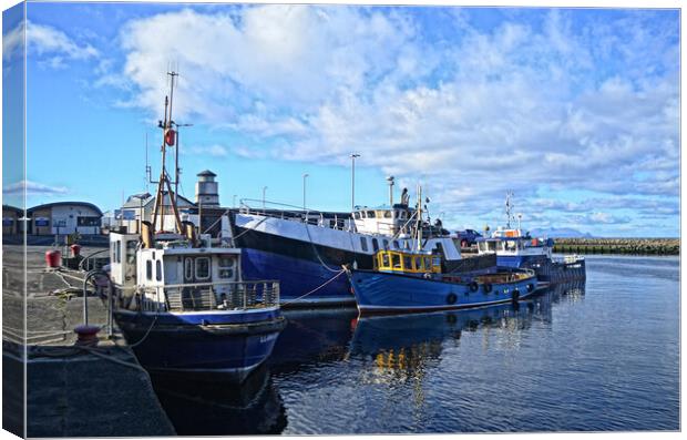 Fishing boats at Girvan harbour Canvas Print by Allan Durward Photography