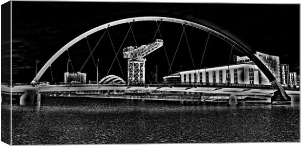 Glasgow`s Clyde Arc  and Finnieston Crane  (abstra Canvas Print by Allan Durward Photography