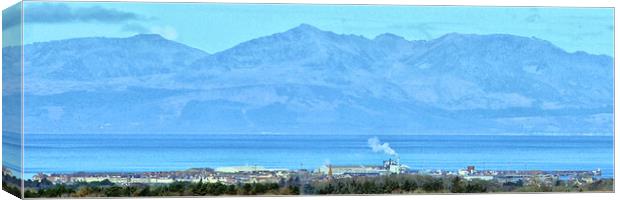 Over Troon to Arran and its montains Canvas Print by Allan Durward Photography