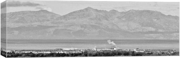 Troon and Arran (black&white) Canvas Print by Allan Durward Photography