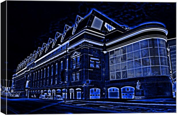 Ibrox stadium, Bill Struth stand (abstract) Canvas Print by Allan Durward Photography