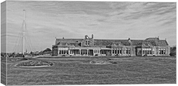 Royal Troon clubhouse and 18th green Canvas Print by Allan Durward Photography
