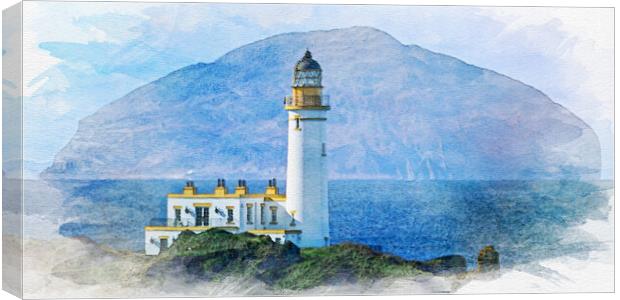 Turnberry lighthouse and Ailsa Craig seascape Canvas Print by Allan Durward Photography