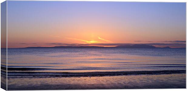 Prestwick beach sunset and seascape Canvas Print by Allan Durward Photography