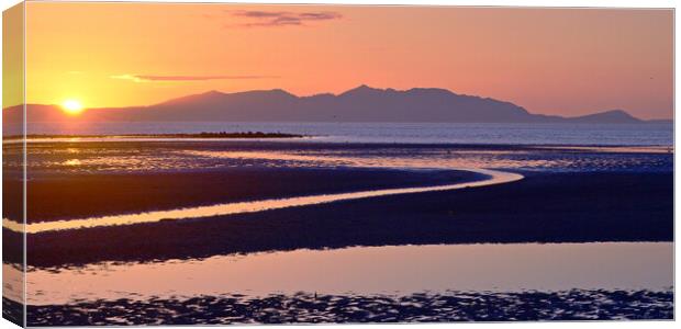 Dramatic sunset on Scotland`s Ayrshire coast Canvas Print by Allan Durward Photography
