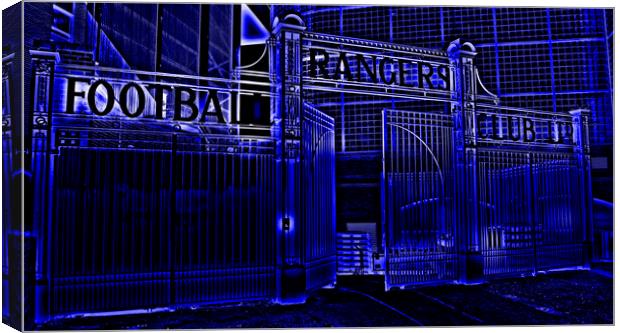 Ibrox stadium gates (Abstract) Canvas Print by Allan Durward Photography