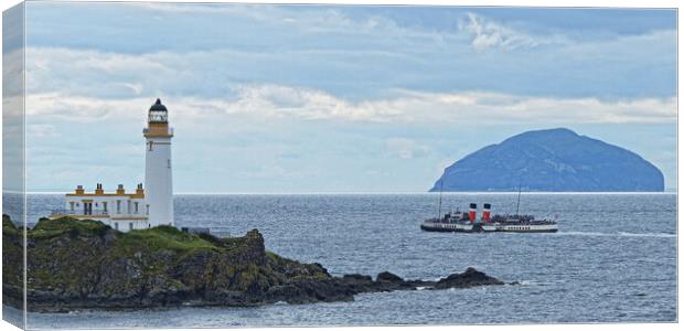 Waverley paddle steamer passing Turnberry lighthou Canvas Print by Allan Durward Photography