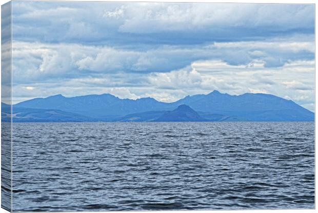 Mountain peaks on Arran from Maidens Canvas Print by Allan Durward Photography