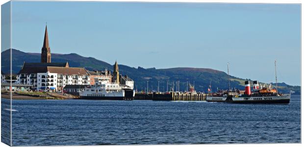 PS Waverley leaving from Largs pier Canvas Print by Allan Durward Photography