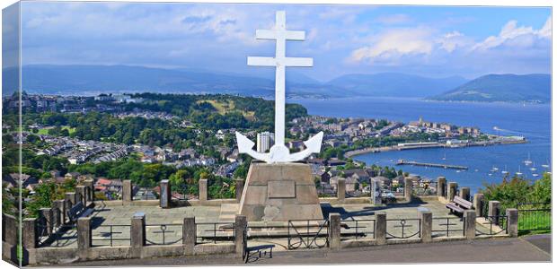 French Naval Memorial Greenock overlooking Gourock Canvas Print by Allan Durward Photography