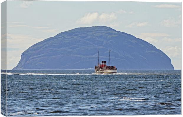 PS Waverley and Ailsa Craig Canvas Print by Allan Durward Photography