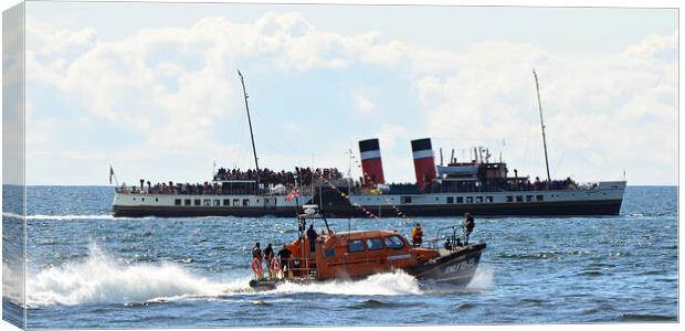 PS Waverley and Girvan lifeboat Canvas Print by Allan Durward Photography