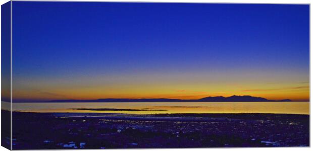 Prestwick beach well after sunset Canvas Print by Allan Durward Photography