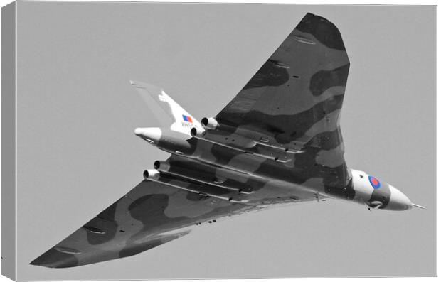 Avro Vulcan B2 (monochrome, colour splash) Canvas Print by Allan Durward Photography