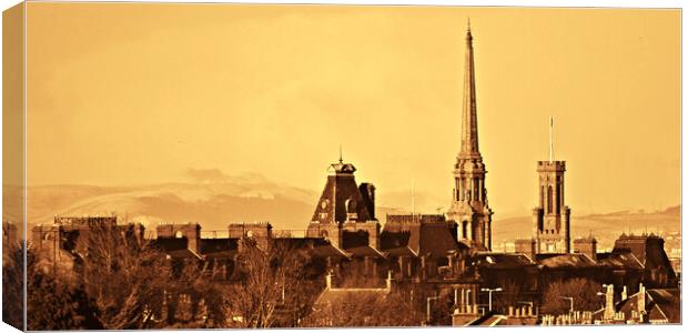 Ayr town, auld Ayr architecture (sepia) Canvas Print by Allan Durward Photography