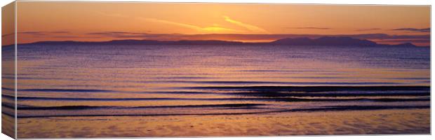 Scottish coastal sunset, Prestwick and Arran Canvas Print by Allan Durward Photography