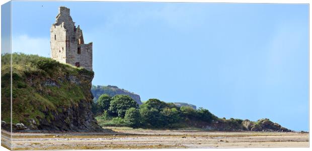 Greenan castle, Greenan beach, Ayr Canvas Print by Allan Durward Photography
