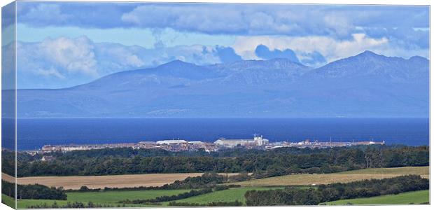 A view over Troon to Arran Canvas Print by Allan Durward Photography