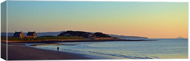 Ayrshire coastal scene at Prestwick at sunset Canvas Print by Allan Durward Photography