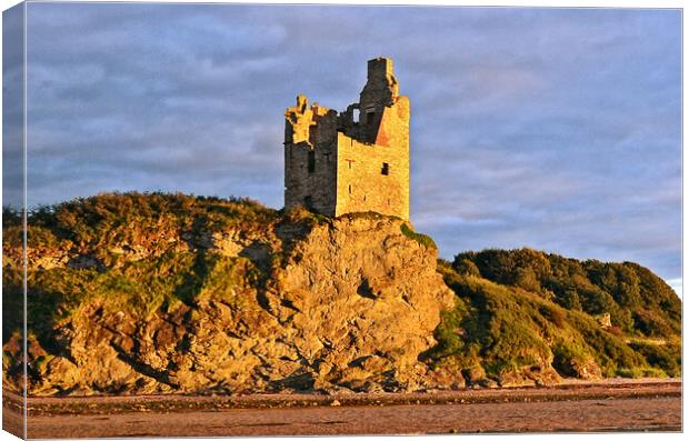 Greenan Castle, last rays of the day Canvas Print by Allan Durward Photography