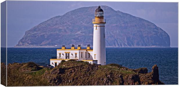 Turnberry lighthouse and Ailsa Craig Canvas Print by Allan Durward Photography