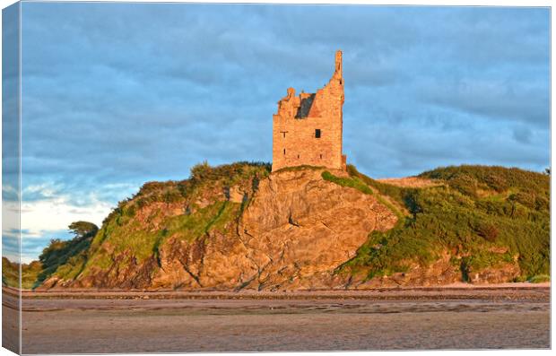 Scottish Castles, Greenan Castle  SW of Ayr at sun Canvas Print by Allan Durward Photography