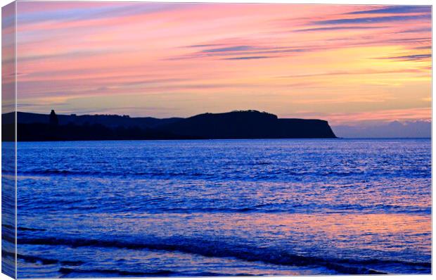 A Scottish sunset seen from Ayr beach Canvas Print by Allan Durward Photography