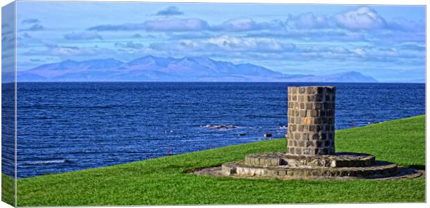 Mountains on Arran from Troon, Ayrshire Canvas Print by Allan Durward Photography