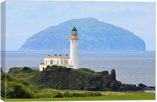 Turnberry lighthouse and Ailsa Craig , SW Scotland Canvas Print by Allan Durward Photography