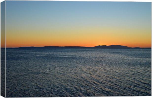 View of the Isle of Arran in Scotland at Dusk Canvas Print by Allan Durward Photography