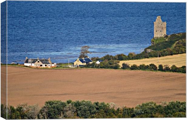 View of Greenan Castle ruins, Ayr, Scotland Canvas Print by Allan Durward Photography