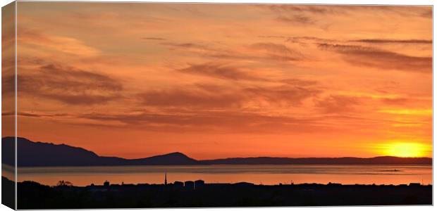 A Scottish sunset, Ayr at dusk Canvas Print by Allan Durward Photography