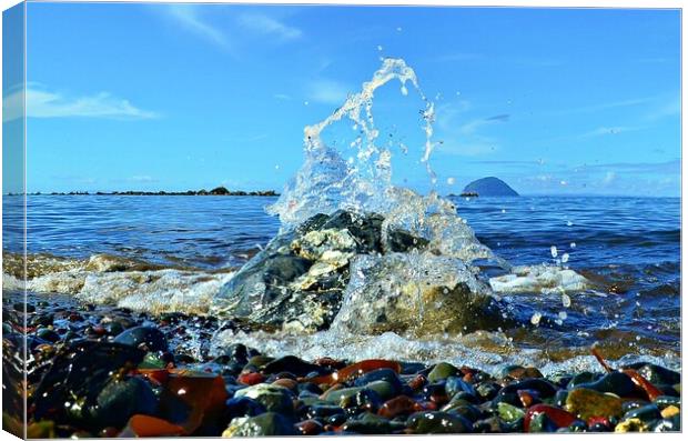 Firth Of Clyde water splash Canvas Print by Allan Durward Photography