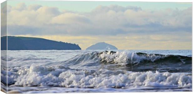 Ayr seascape and outlook to Ailsa Craig Canvas Print by Allan Durward Photography