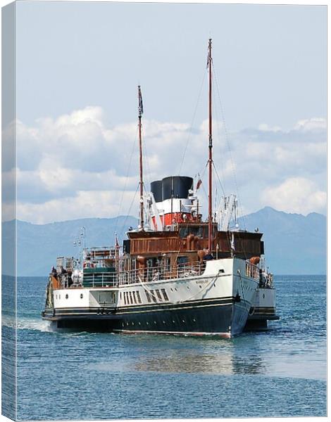 PS Waverley steaming in to Ayr Canvas Print by Allan Durward Photography