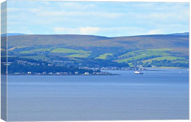 CalMac Rothesay ferry entering Rothesay Bay Canvas Print by Allan Durward Photography