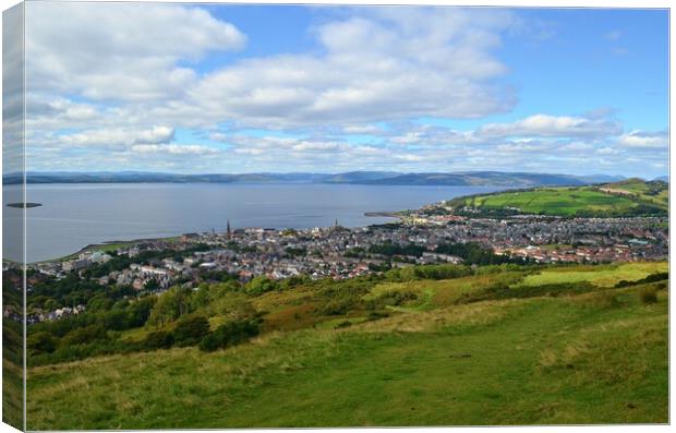 Largs overview from high ground Canvas Print by Allan Durward Photography