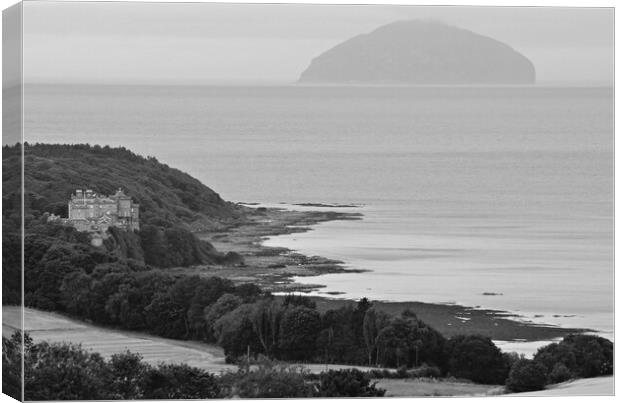 An Ayrshire coast scene, Culzean and Ailsa Craig Canvas Print by Allan Durward Photography