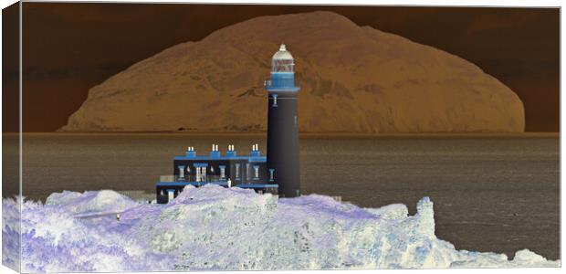 View of Turnberry lighthouse and Ailsa Craig (abst Canvas Print by Allan Durward Photography