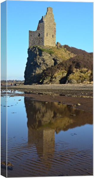 Ayr`s Greenan Castle reflected Canvas Print by Allan Durward Photography