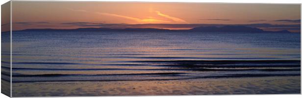 Isle of Arran view at Dusk from Prestwick Canvas Print by Allan Durward Photography