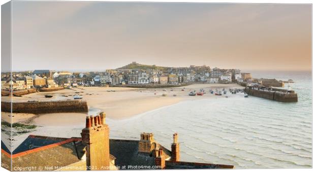St Ives Early Morning Light. Canvas Print by Neil Mottershead