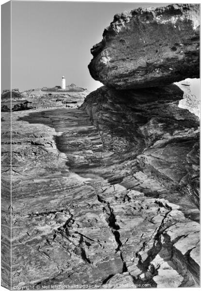 Godrevy Lighthouse, Cornwall. Canvas Print by Neil Mottershead