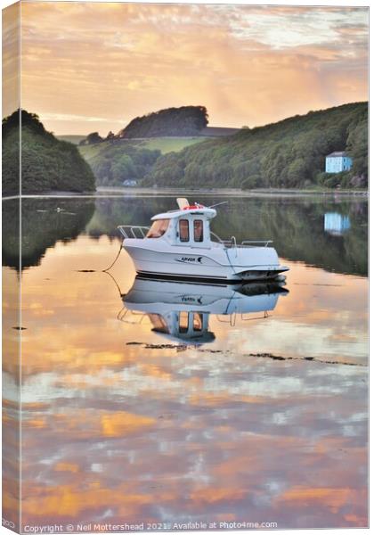 Evening Tranquillity On The Looe River. Canvas Print by Neil Mottershead