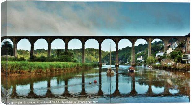 The River Tamar At Calstock. Canvas Print by Neil Mottershead