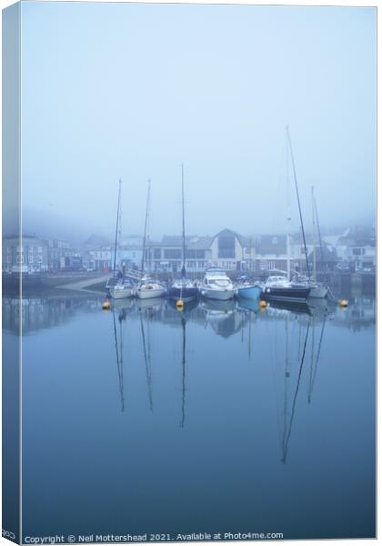 Misty Padstow Morning. Canvas Print by Neil Mottershead